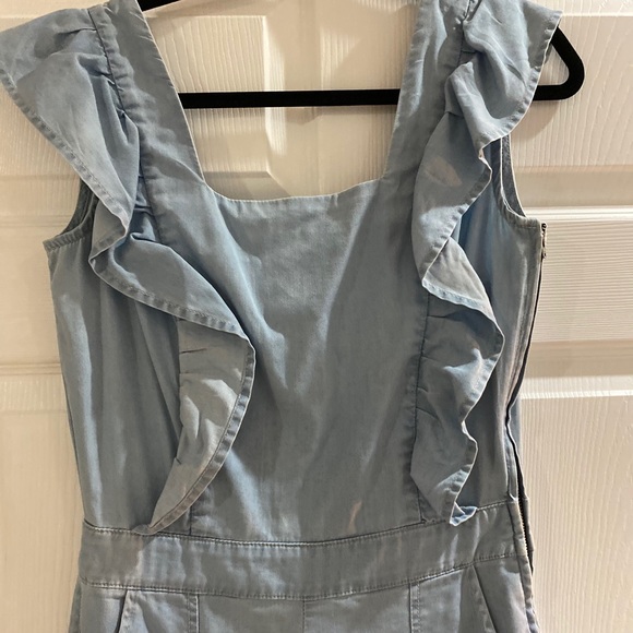 Denim Look Ruffle Jumpsuit - Picture 3 of 8